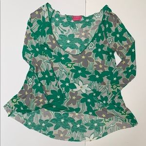 BCBGirls Floral Long Sleeve Top Sz, Small